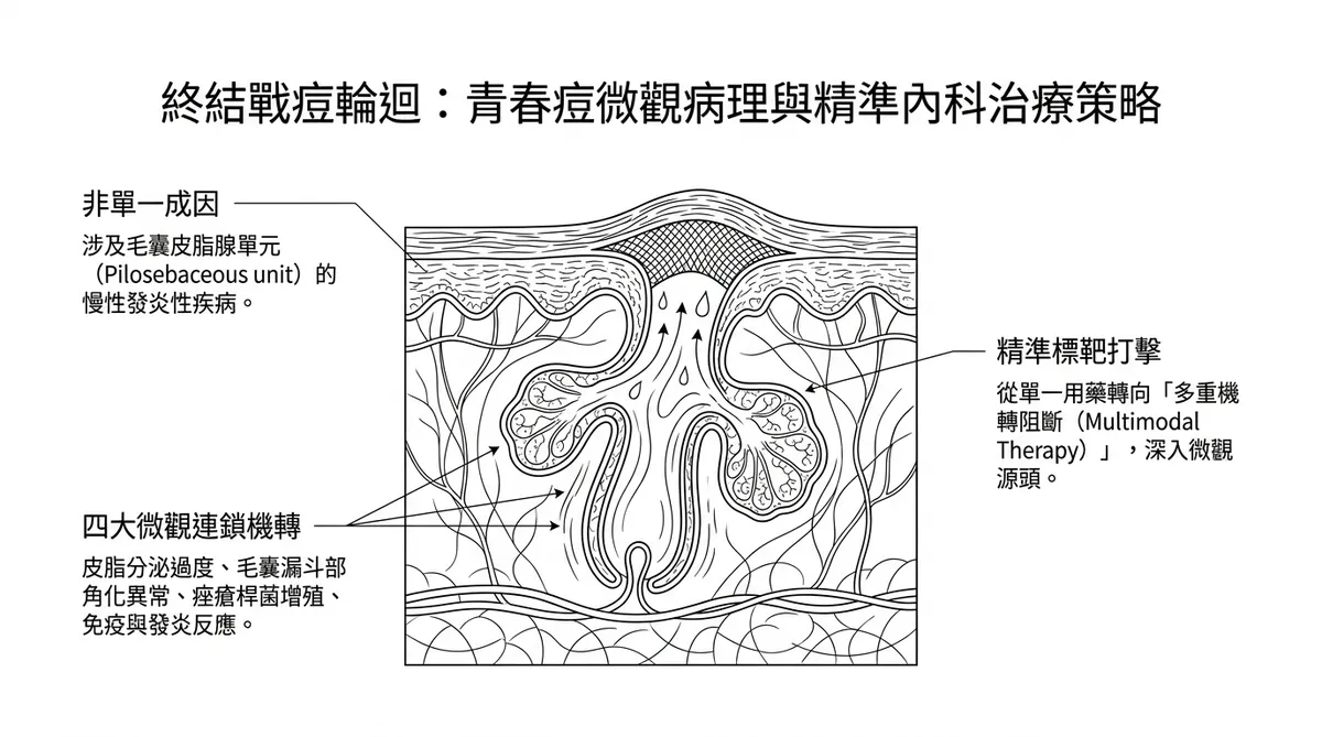 終結痘痘反覆生長：微觀致病機轉與高階內科精準用藥全解析