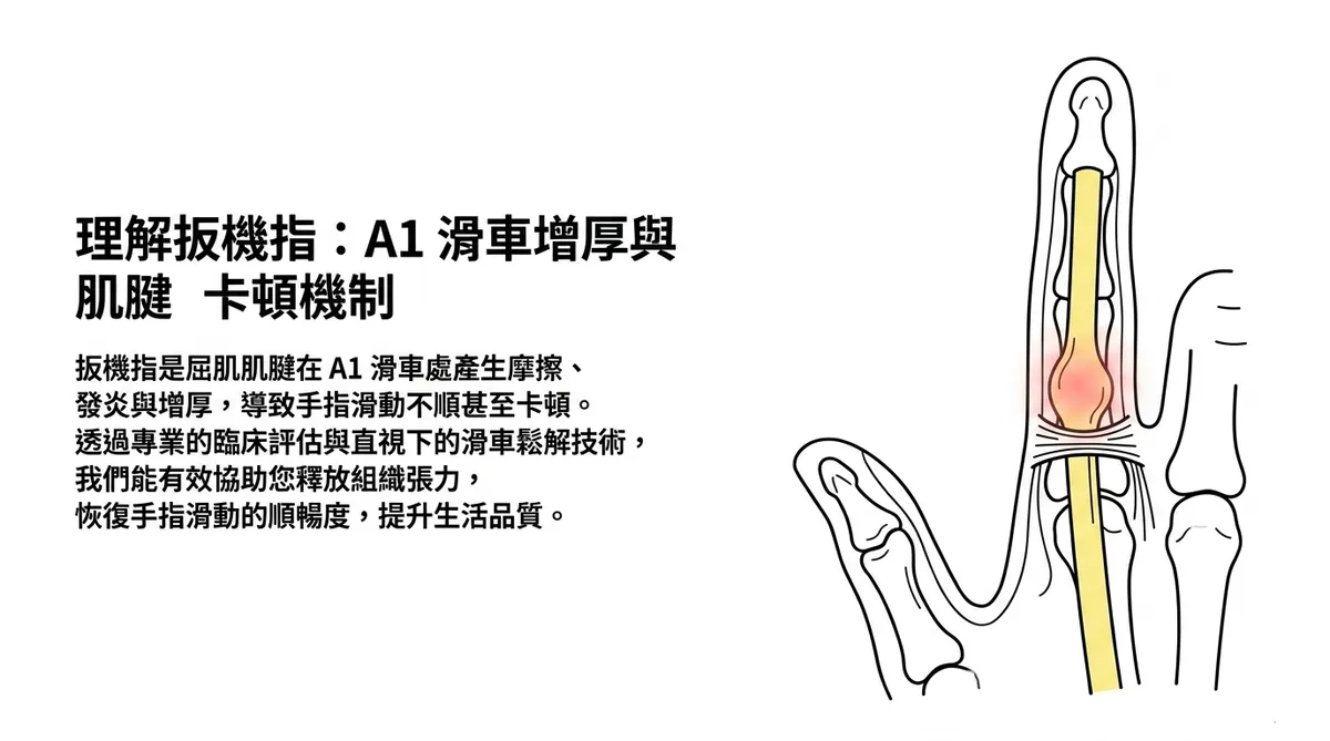 手指卡住伸不直？「扳機指」的階梯式治療與精準滑車鬆解術