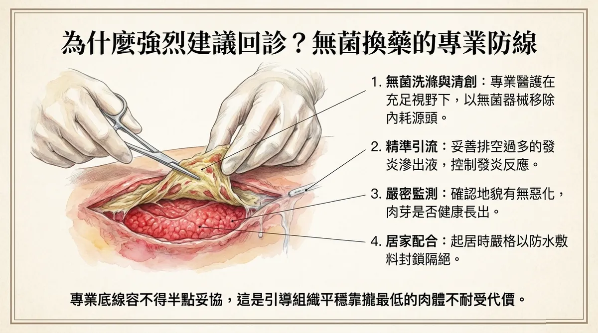 為什麼強烈建議回診？無菌換藥的專業防線