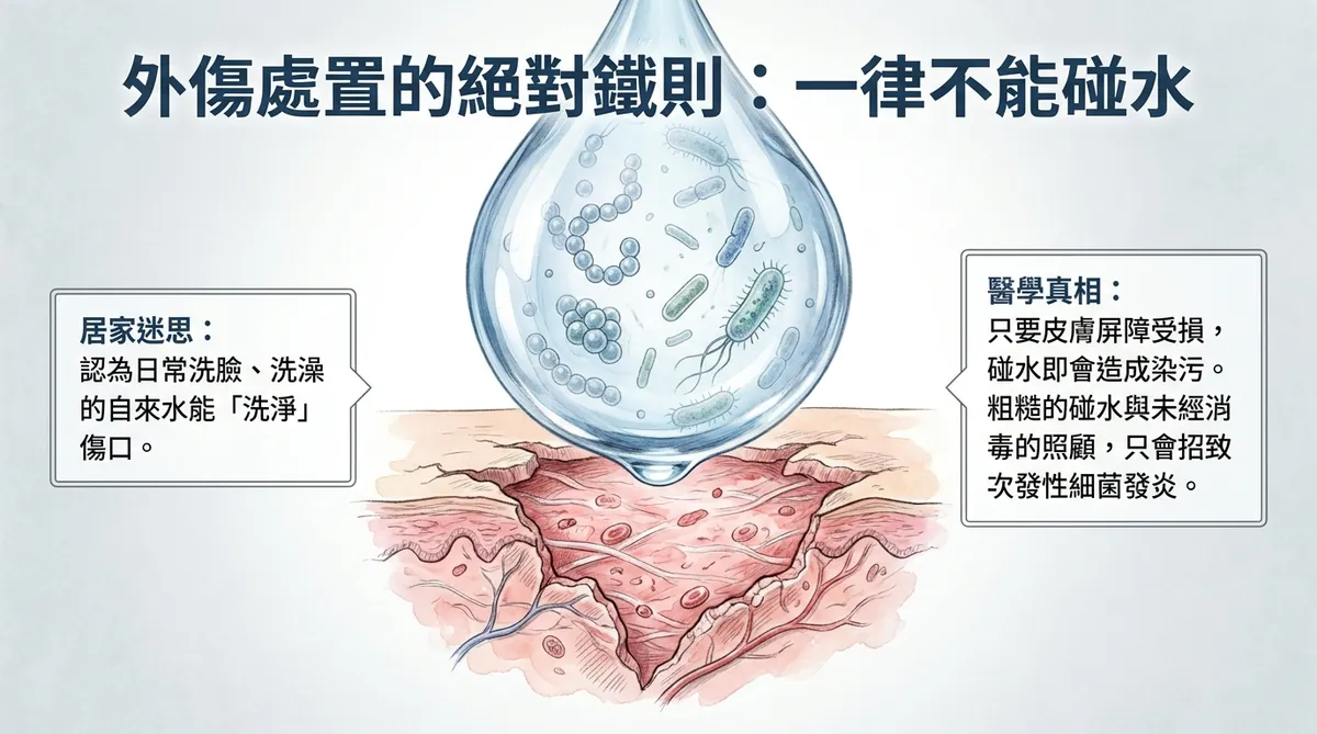 外傷處置的絕對鐵則：一律不能碰水