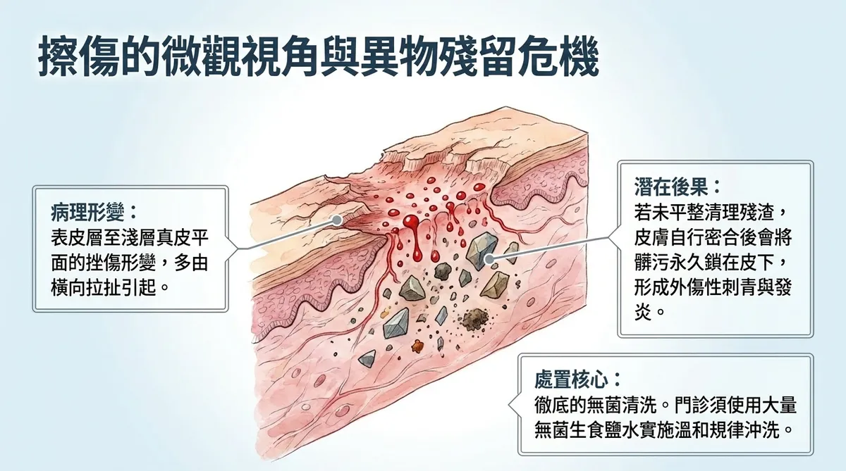 擦傷的微觀視角與異物殘留危機