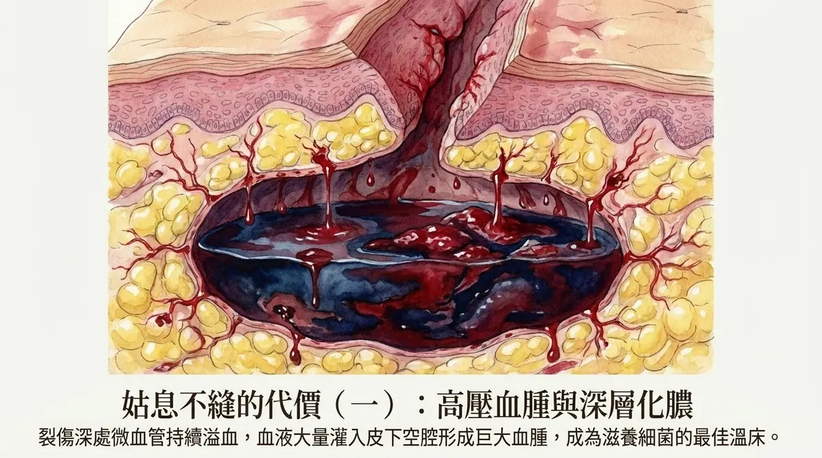 姑息不縫的代價（一）：高壓血腫與深層化膿