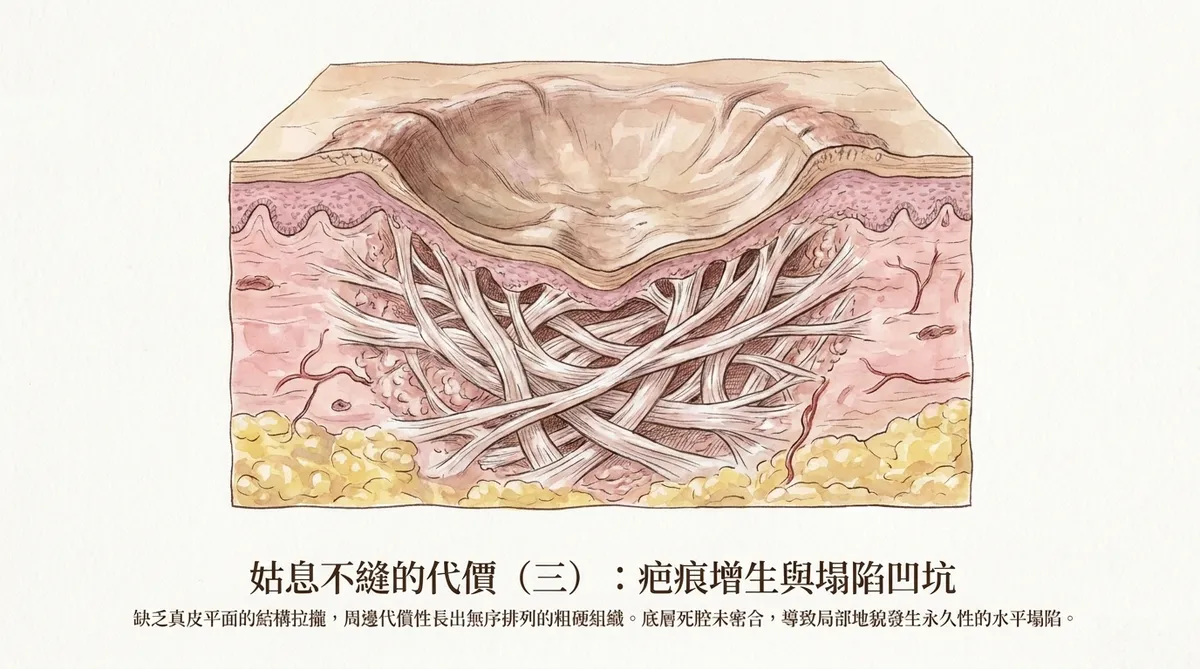 姑息不縫的代價（三）：疤痕增生與塌陷凹坑