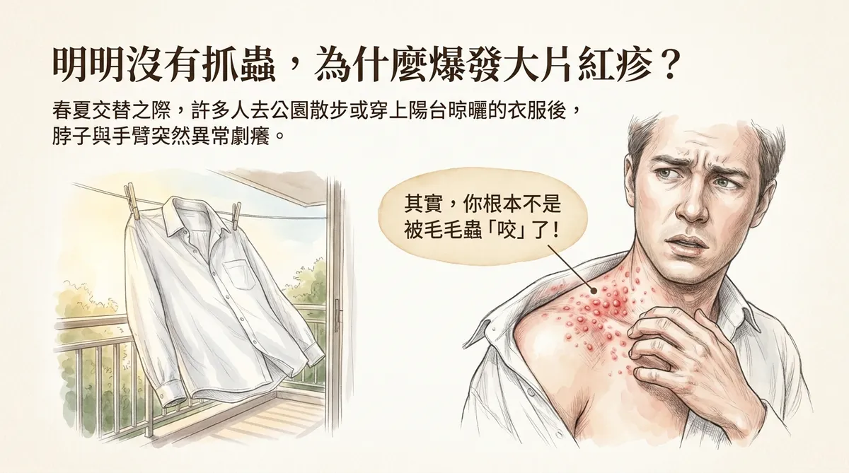 明明沒有抓蟲卻爆發大片紅疹?其實不是被毛毛蟲咬