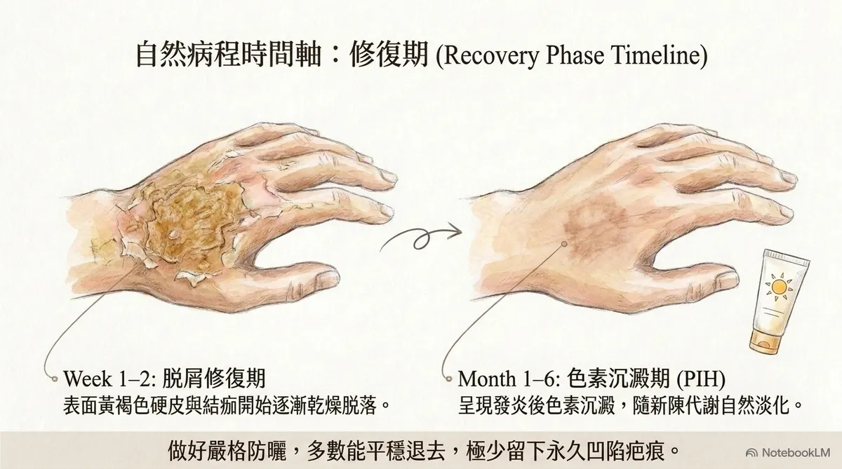 自然病程時間軸:修復期
