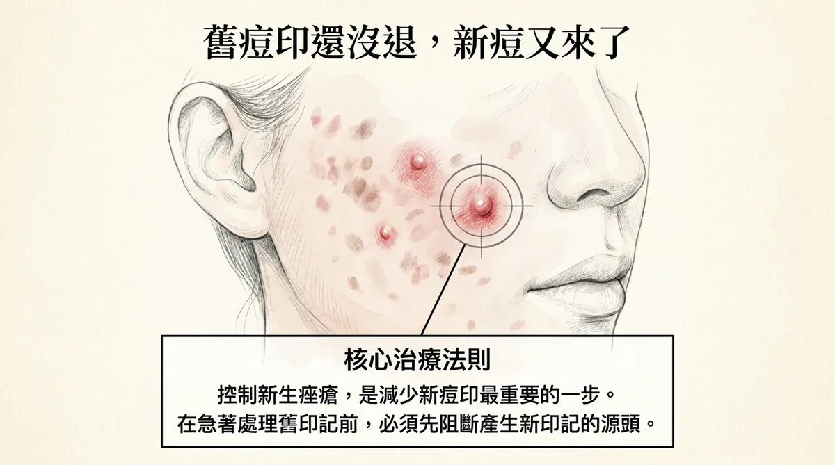 PIH表皮型與較深真皮型色素沉著比較:較深層黑色素可呈灰褐色並需要更長時間淡化