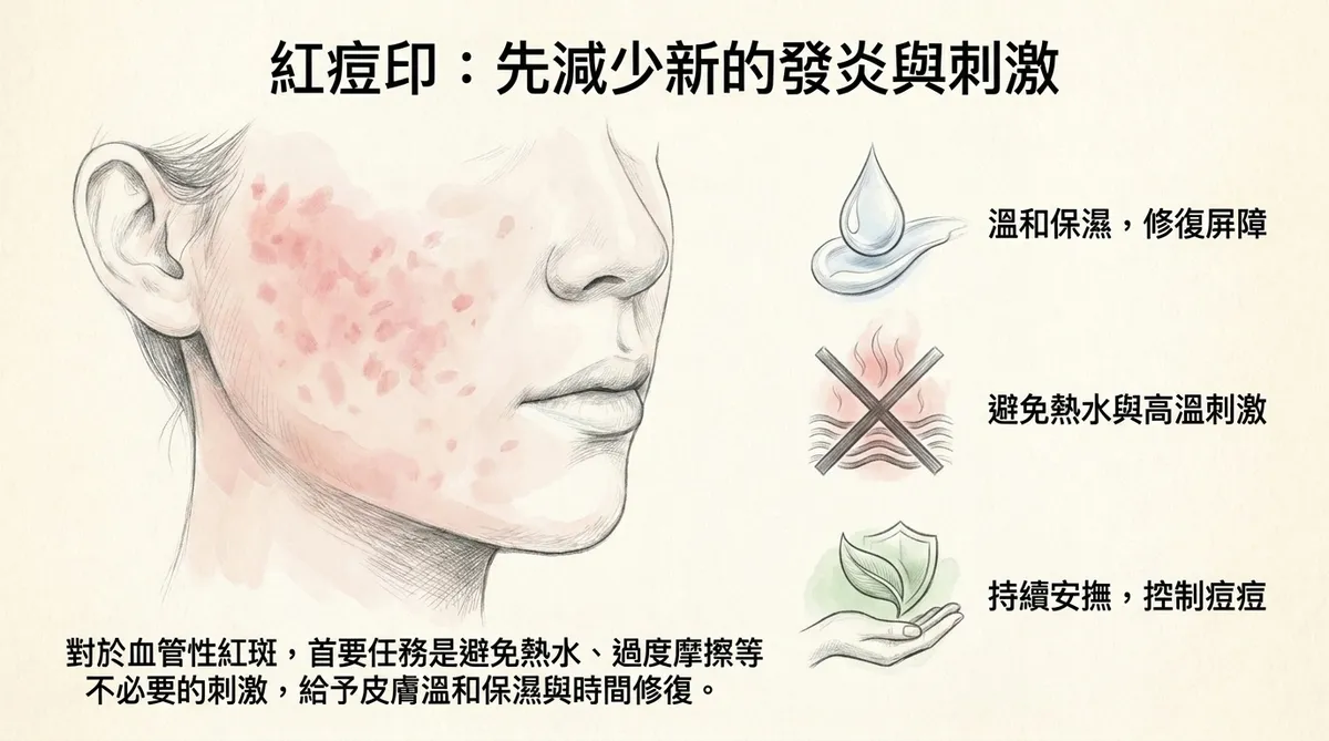 青春痘與舊痘印同時存在示意:控制持續新生痤瘡是減少新PIE與PIH形成的重要第一步