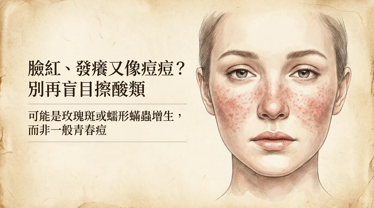 蠕形蟎蟲顯微鏡外觀示意:肉眼無法直接辨識,可透過皮膚採樣與光學顯微鏡協助評估蟲體密度