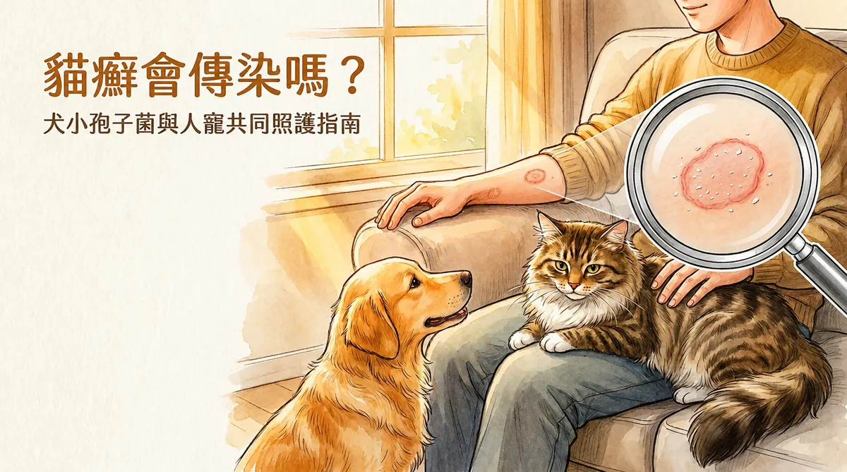 貓癬會傳染嗎?犬小孢子菌與人寵共同照護指南主圖